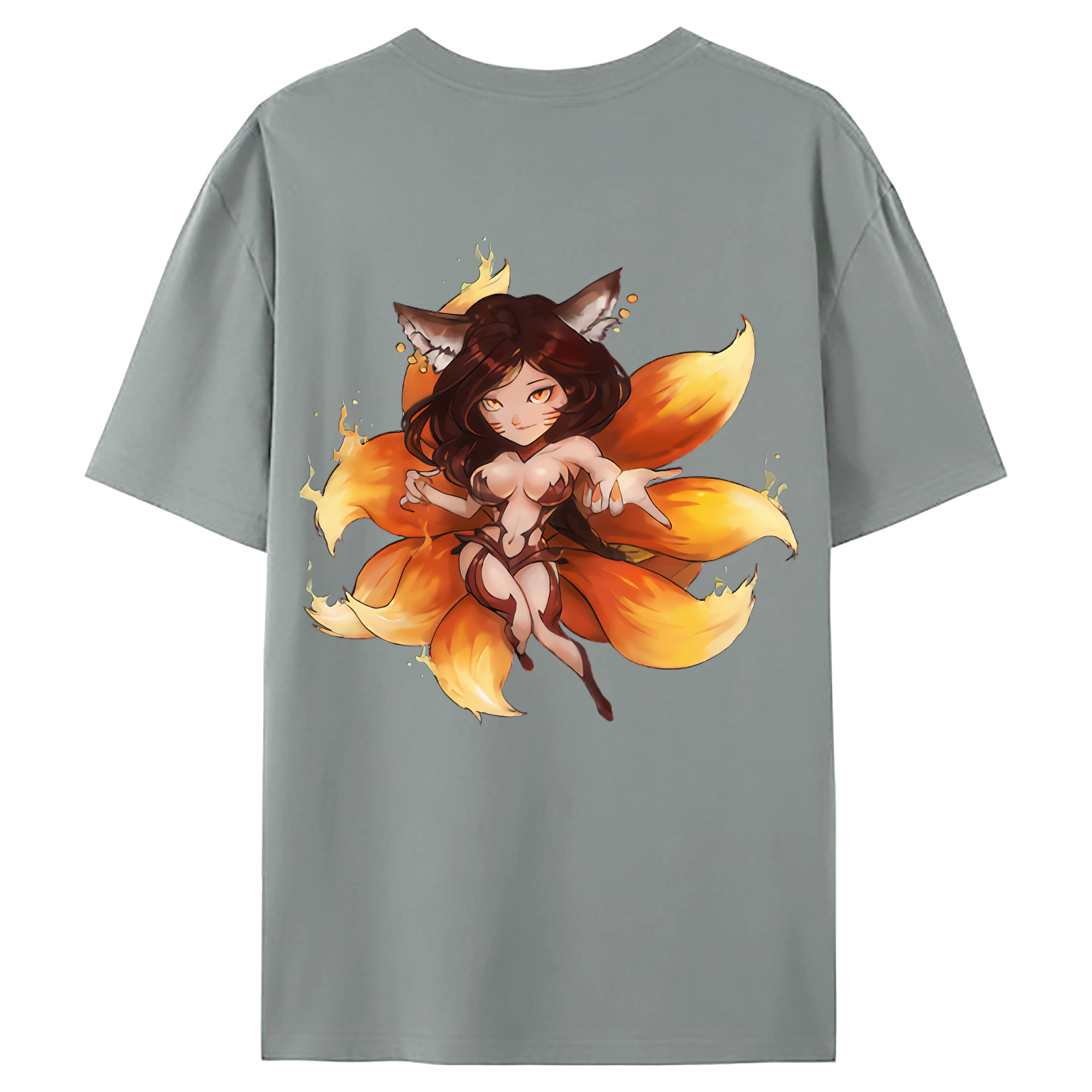 （画像用） リーグ・オブ・レジェンド League of Legends LOL 綿100％ メンズ半袖Tシャツ（バックプリント） 通気性